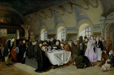 Monastic Refectory by Vasili Grigorevich Perov